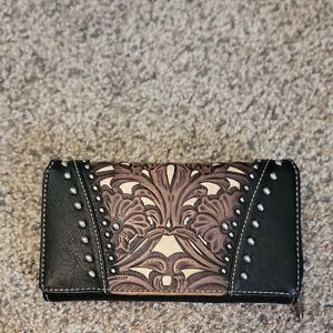 Black and Brown Studded Women's Wallet